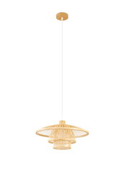 DKD Home Decor Lampara Techo Urban Bambu Natural 40x40x17 cm