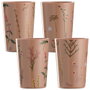 Day Juego de 4 Vasos 350 ml con Ilustraciones de Plantas, Colores Surtidos