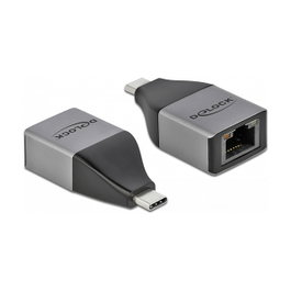 DeLOCK Adaptador USB Type-C a Gigabit LAN 10/100/1000 Mbps Gris