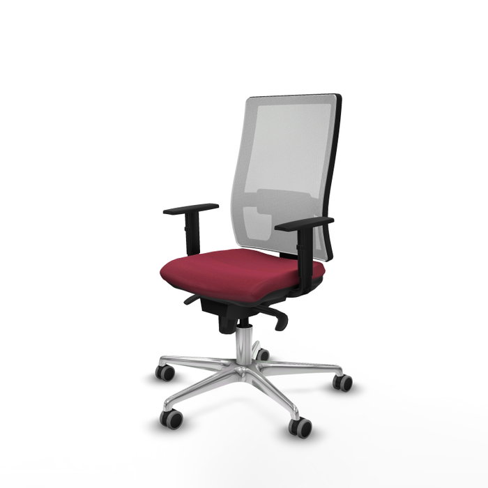 PIQUERAS Y CRESPO Silla de oficina Horna con mecanismo Sincro, Granate y Blanco PIQUERAS Y CRESPO Silla de oficina Horna con mecanismo Sincro, Granate y Blanco