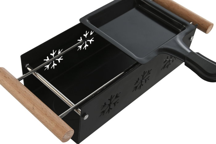 DKD Home Decor Raclette Metal Rubberwood Negro 25x10x6 cm DKD Home Decor Raclette Metal Rubberwood Negro 25x10x6 cm