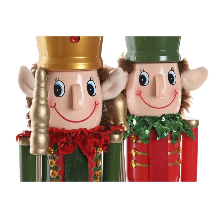 DKD Home Decor Set de 2 Figuras de Elfo Cascanueces Multicolor