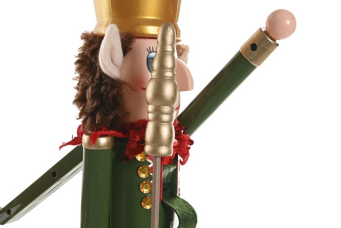 DKD Home Decor Figura Navidad Tradicional Elfo Cascanueces Multicolor Plástico Poliéster 10 x 54 x 11 cm (2 Unidades)