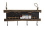 DKD Home Decor Perchero Pared Marron Casas Metal Paulownia 4 x 22.5 x 53 cm