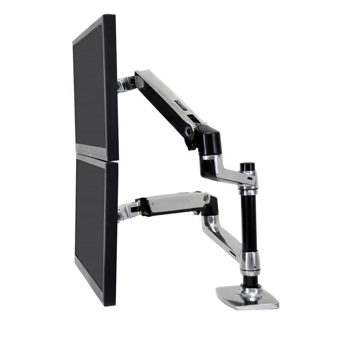 Ergotron LX Series Dual Stacking Arm para dos pantallas de 24 pulgadas, Plata Ergotron LX Series Dual Stacking Arm para dos pantallas de 24 pulgadas, Plata