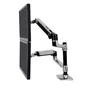 Ergotron LX Series Dual Stacking Arm para dos pantallas de 24 pulgadas, Plata