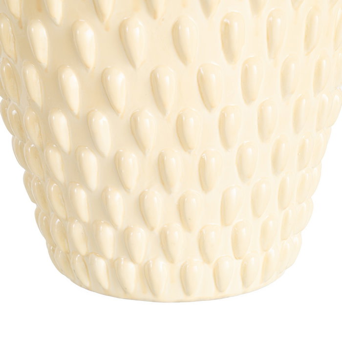 Jarrón Crema Cerámica Decoración 27 X 27 X 40 cm