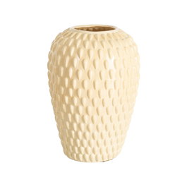 Jarrón Crema Cerámica Decoración 27 X 27 X 40 cm