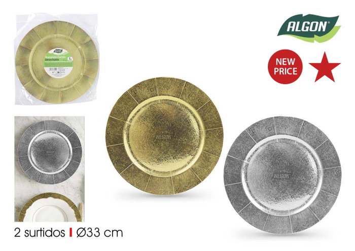 Algon Bajoplato de Cartón 33cm (Pack de 36) SKU: B1JL49JWBR Algon Bajoplato de Cartón 33cm (Pack de 36) SKU: B1JL49JWBR