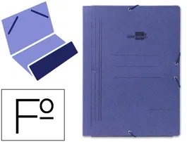 Liderpapel Carpeta Gomas Folio Bolsa Cartón Pintado Azul 215 mm x 315 mm