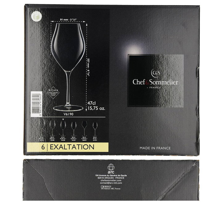 Chef & Sommelier Caja de 6 Copas de Vino Krysta Exaltation 47 cL Chef & Sommelier Caja de 6 Copas de Vino Krysta Exaltation 47 cL