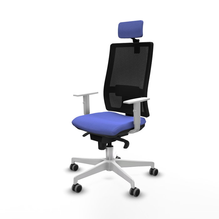 PIQUERAS Y CRESPO Silla de oficina Horna con mecanismo Sincro, Azul claro y Negro