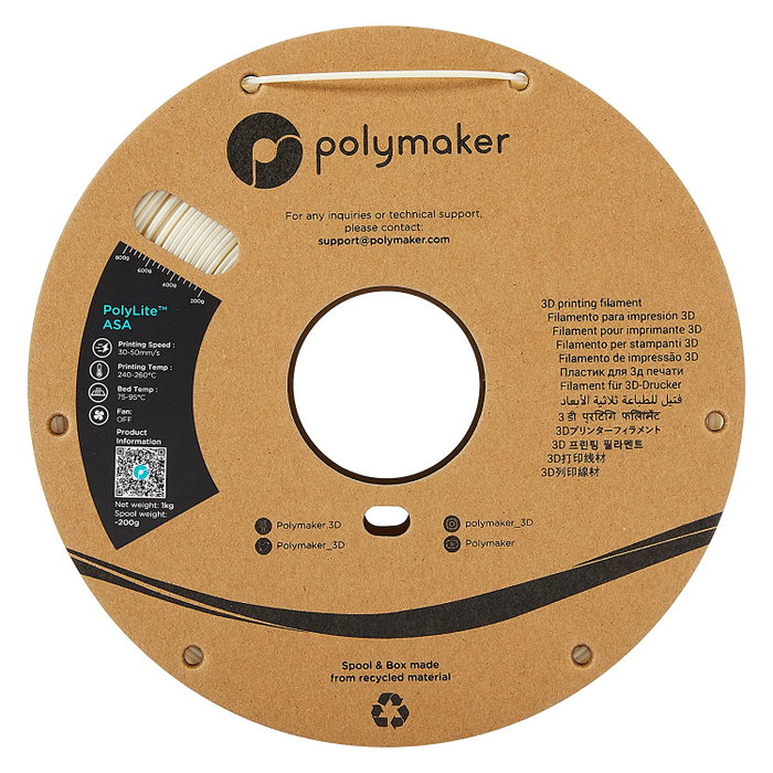 Polmask Filamento ASA 1,75mm Natural 1kg