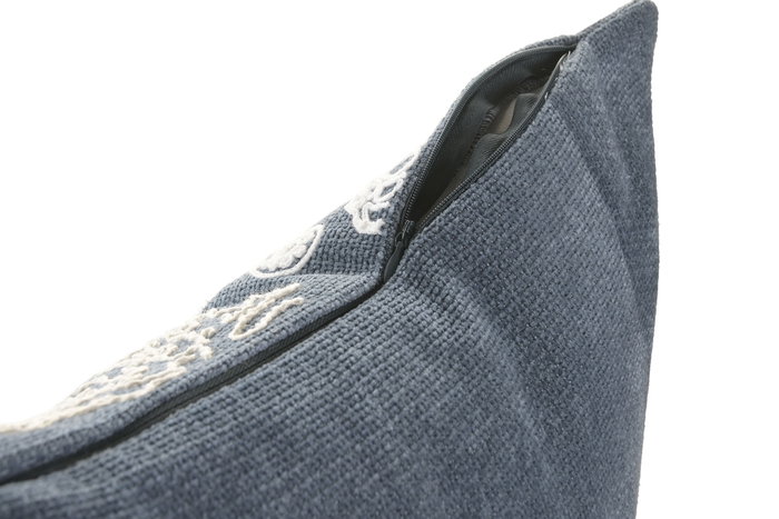 DKD Home Decor Cojin Atlantico Azul Blanco Chenilla 10 x 45 x 45 cm (2 Unidades)