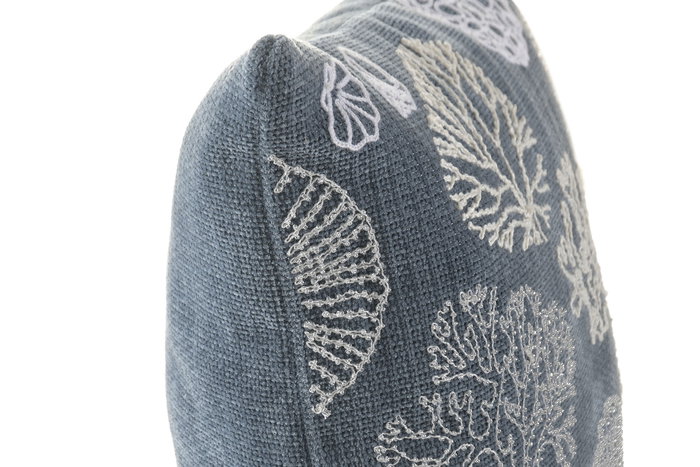 DKD Home Decor Cojin Atlantico Azul Blanco Chenilla 10 x 45 x 45 cm (2 Unidades)