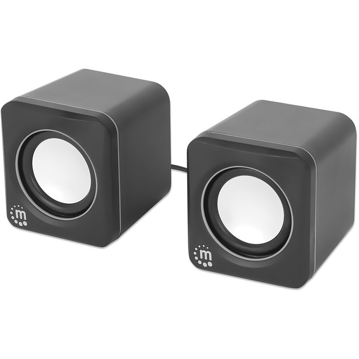 MANHATTAN 2600 Series Altavoces PC y Laptop USB-A/C, 6W, Plug & Play, Negro/Plata, cable 1.4m MANHATTAN 2600 Series Altavoces PC y Laptop USB-A/C, 6W, Plug & Play, Negro/Plata, cable 1.4m