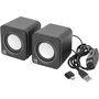 MANHATTAN 2600 Series Altavoces PC y Laptop USB-A/C, 6W, Plug & Play, Negro/Plata, cable 1.4m