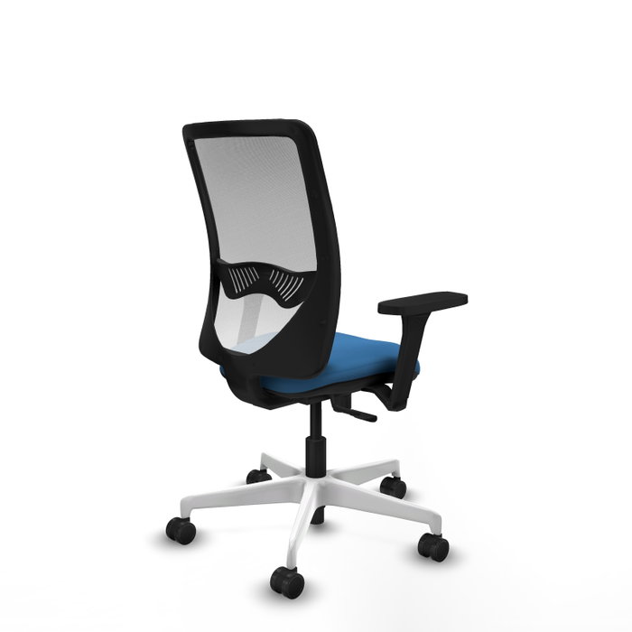 PIQUERAS Y CRESPO Silla de oficina Zulema con mecanismo Sincro, Azul claro y Blanco