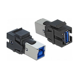 DeLOCK Módulo Keystone USB 5 Gbps A Hembra a B Hembra Negro