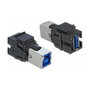 DeLOCK Módulo Keystone USB 5 Gbps A Hembra a B Hembra Negro