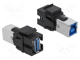 DeLOCK 86395 Módulo Keystone USB A hembra a USB B hembra 5 Gbps Negro