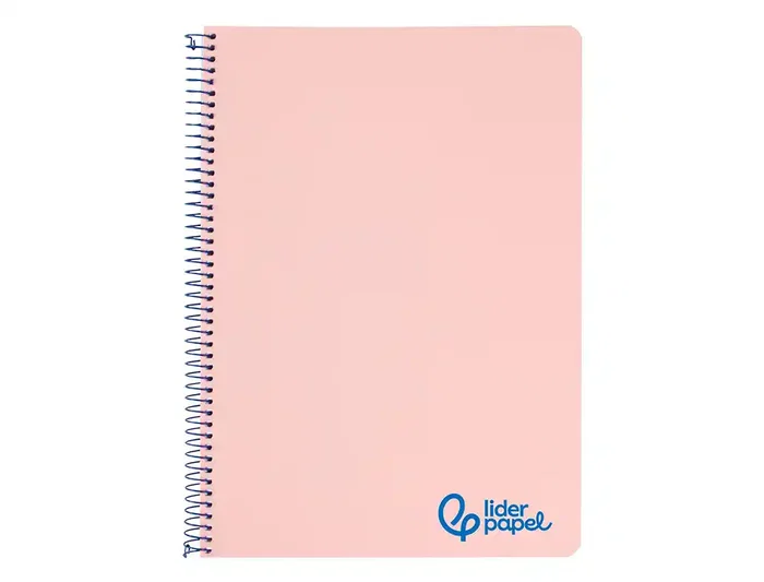Liderpapel Cuaderno espiral A4 Wonder tapa plástico 80 hojas 90gr cuadro 4mm con margen color rosa