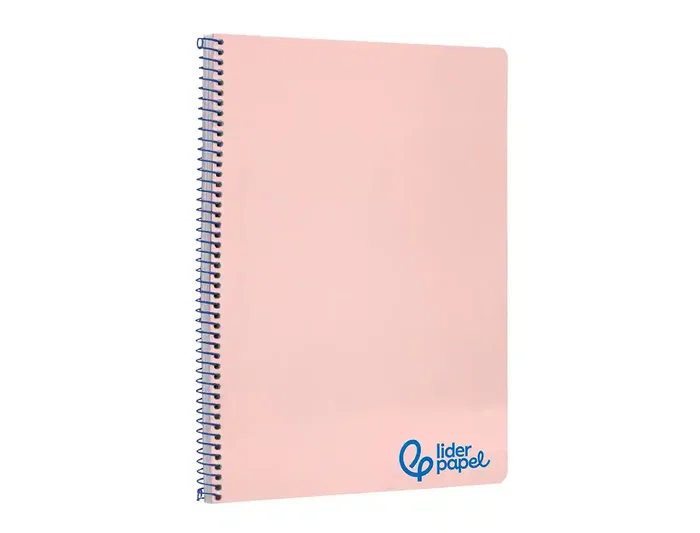 Liderpapel Cuaderno espiral A4 Wonder tapa plástico 80 hojas 90gr cuadro 4mm con margen color rosa