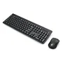 Redragon BS-8418 Teclado y Ratón Inalámbricos, Teclado de Membrana con Teclado Numérico, Disposición QWERTY Polaca, Negro
