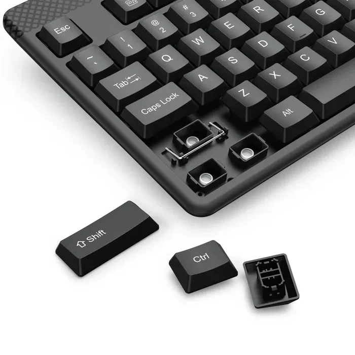 Redragon BS-8418 Teclado y Ratón Inalámbricos, Teclado de Membrana con Teclado Numérico, Disposición QWERTY Polaca, Negro Redragon BS-8418 Teclado y Ratón Inalámbricos, Teclado de Membrana con Teclado Numérico, Disposición QWERTY Polaca, Negro