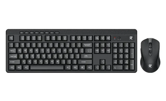 Redragon BS-8418 Teclado y Ratón Inalámbricos, Teclado de Membrana con Teclado Numérico, Disposición QWERTY Polaca, Negro Redragon BS-8418 Teclado y Ratón Inalámbricos, Teclado de Membrana con Teclado Numérico, Disposición QWERTY Polaca, Negro