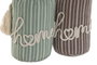 DKD Home Decor Sujetapuertas Scandi Verde Marron 13 x 29 x 13 cm (2 Unidades)