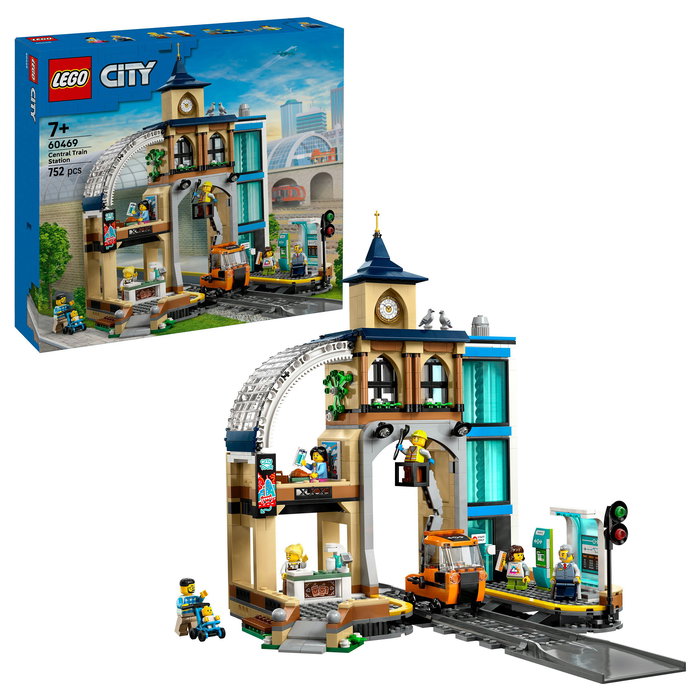 LEGO 60469 City Estación Central de Ferrocarril Hauptbahnhof - Juego de Construcción de 752 Piezas para Niños y Niñas de 7+ Años