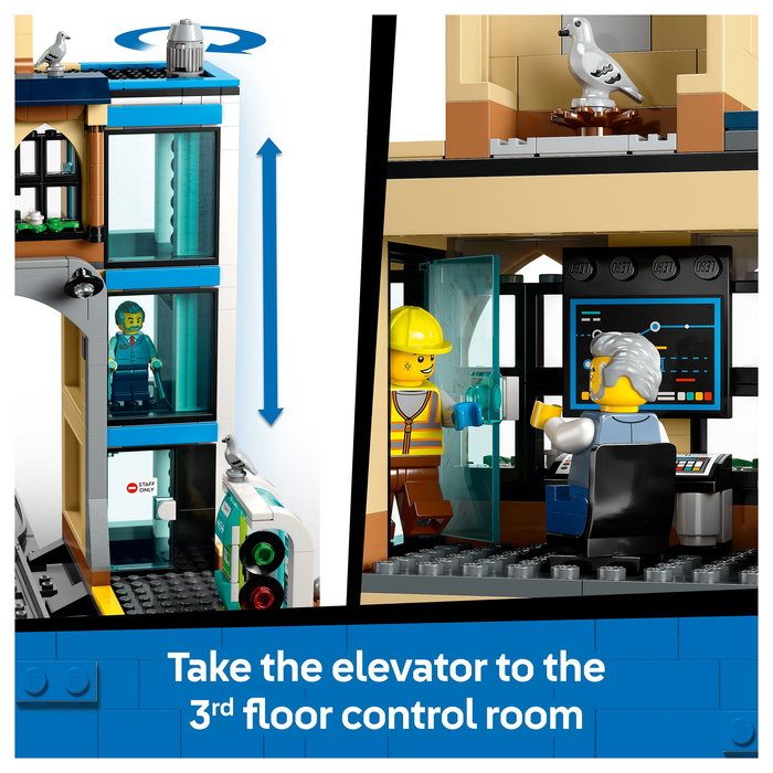 LEGO 60469 City Estación Central de Ferrocarril Hauptbahnhof - Juego de Construcción de 752 Piezas para Niños y Niñas de 7+ Años