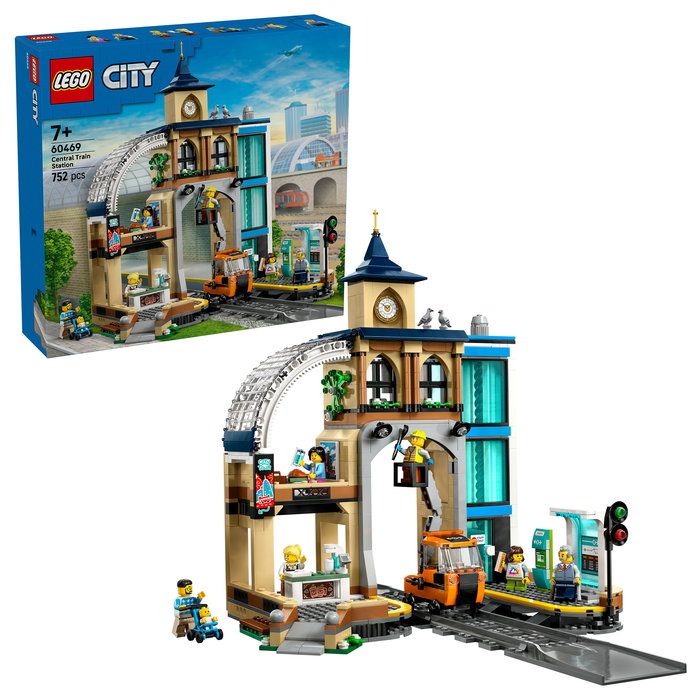 LEGO 60469 City Estación Central de Ferrocarril Hauptbahnhof - Juego de Construcción de 752 Piezas para Niños y Niñas de 7+ Años