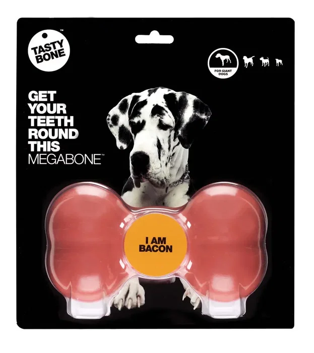 Tasty Bone Hueso para Masticar Mega Bacon para Perros Grandes Tasty Bone Hueso para Masticar Mega Bacon para Perros Grandes