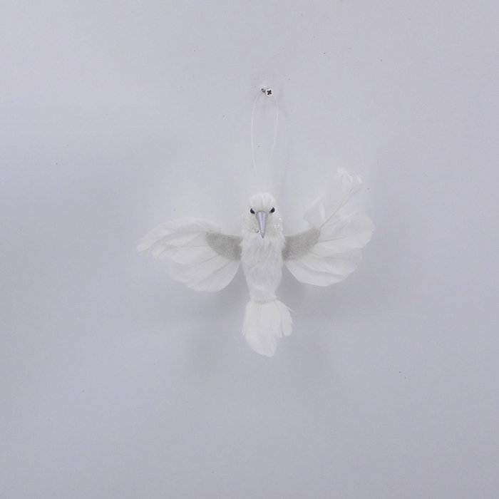 DKD Home Decor Decoracion Colgante Navidad Alpina Blanco Beige 8 x 15 x 16 cm (12 Unidades)