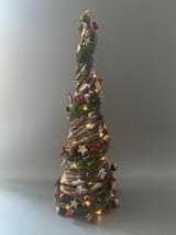 DKD Home Decor Árbol Navidad 23 x 63 x 23 cm Verde Marron Madera Led (2 Unidades)