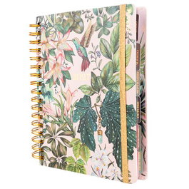 MOOVING Agenda Anual 2027 Floral Wire-O con Tapa Extra y Goma