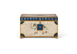 GINER Y COLOMER Baúl de Madera de Mango Pintado a Mano Multicolor 60x33x36 cm