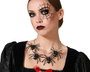 Collar de Arañas Negras con Cadena Transparente para Disfraz de Bruja o Araña