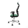 PIQUERAS Y CRESPO Silla de oficina Jorquera con mecanismo Sincro/Traslack, Tela Verde esmeralda y Malla Gris