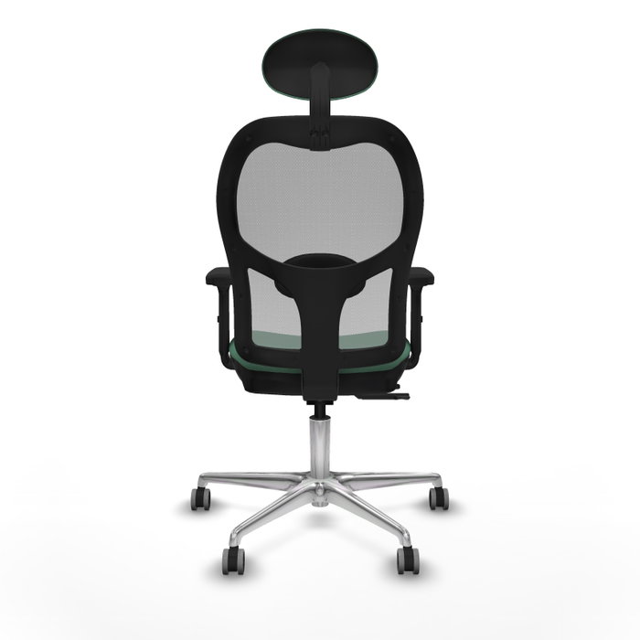 PIQUERAS Y CRESPO Silla de oficina Jorquera con mecanismo Sincro/Traslack, Tela Verde esmeralda y Malla Gris