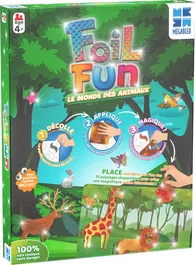 Megableu MEG3760046783455 Actividad Creativa Foil Fun Animal Kingdom Obras Mágicas Fáciles de Crear Idioma Francés