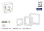 Inde Set de 3 Estantes Flotantes Decorativos, 25x25x9 cm, 20x20x9 cm y 15 cm, Color Blanco, Incluye Kit de Montaje (4 Unidades)