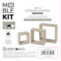 Inde Set de 3 Estantes Flotantes Decorativos, 25x25x9 cm, 20x20x9 cm y 15 cm, Color Blanco, Incluye Kit de Montaje (4 Unidades)