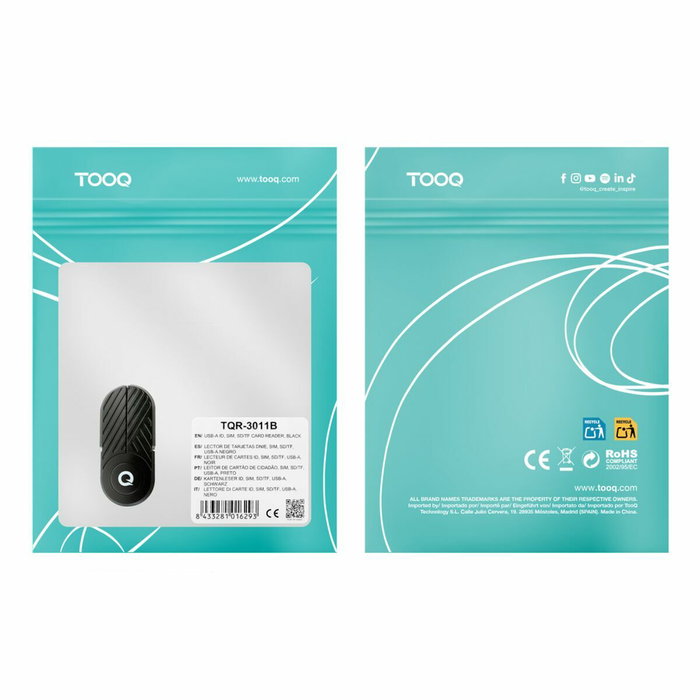 Tooq TQR-3011B Lector de Tarjetas Inteligentes y DNIe USB-C Negro Tooq TQR-3011B Lector de Tarjetas Inteligentes y DNIe USB-C Negro