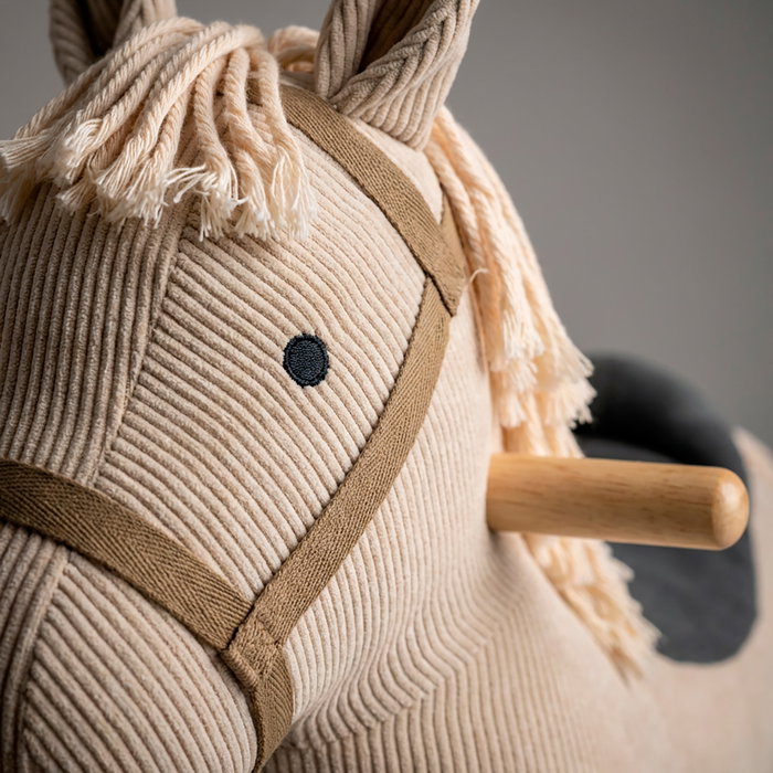 Tachan Caballo Balancín de Pana Beige con Sonido Realista +3 Años Tachan Caballo Balancín de Pana Beige con Sonido Realista +3 Años