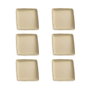 Summa Plato Llano Cuadrado Crema (Set de 6) de Gres, 21.5x21.5 cm