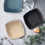 Summa Plato Llano Cuadrado Crema (Set de 6) de Gres, 21.5x21.5 cm