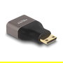 DeLOCK Adaptador HDMI Mini-C Macho a HDMI A Hembra, 8K 60 Hz, 7680x4320 Pixeles, Metal Gris